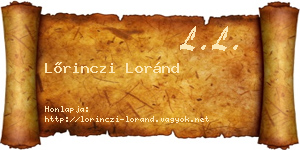 Lőrinczi Loránd névjegykártya