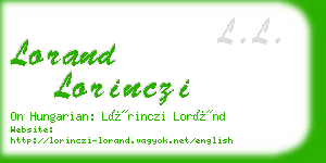 lorand lorinczi business card